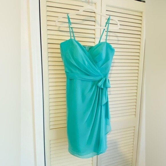 Alexia Designs Seafoam Green Spaghetti Strap Knee-Length Formal Dress Size 12 - Picture 2 of 8
